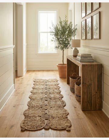 Natural Braided Jute Runner Rug