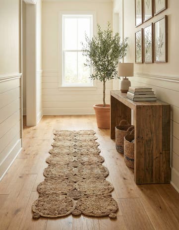 Natural Braided Jute Runner Rug