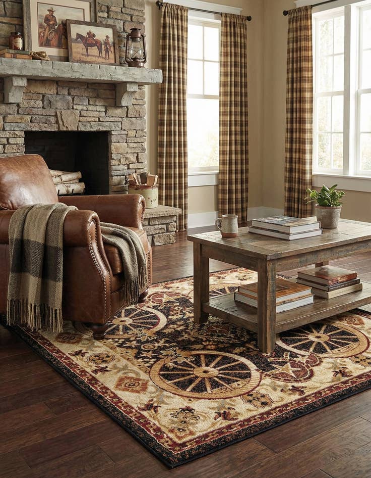 Detail image of 5' 3 x 5' 3 Pioneer Square Rug