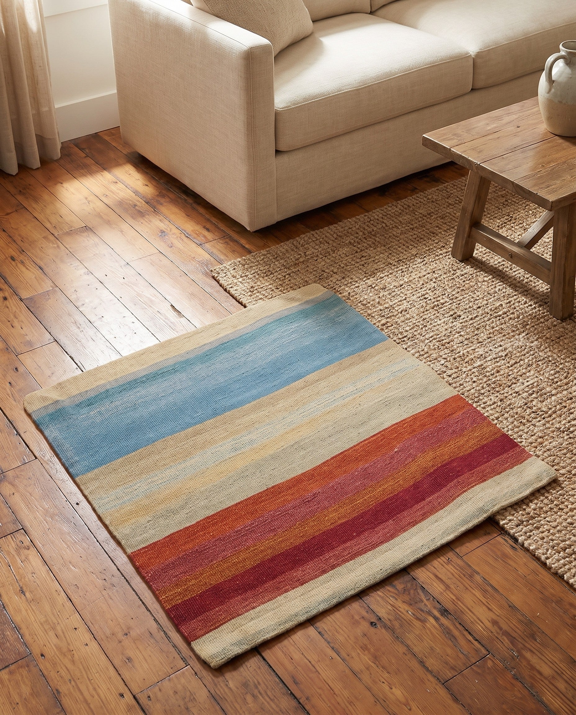 2' 5 x 2' 5 Hand Woven Pillow Wool Square Rug