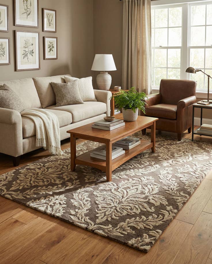 Detail image of 5' 2 x 8' Agra Wool Rug