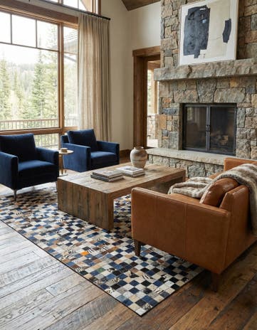 5' x 8' Cowhide Leather Rug