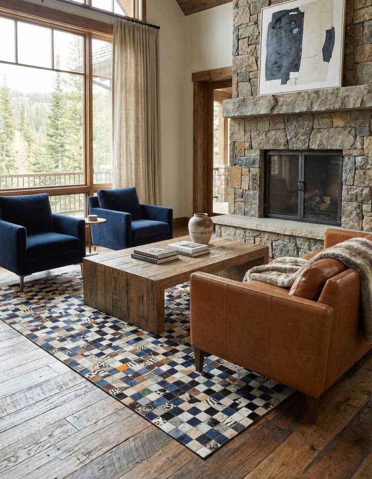 Detail image of  5' x 8' Cowhide Leather Rug