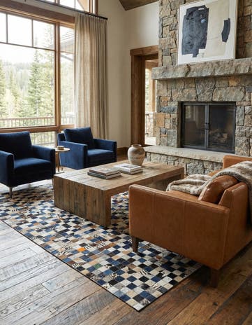 5' x 8' Cowhide Leather Rug