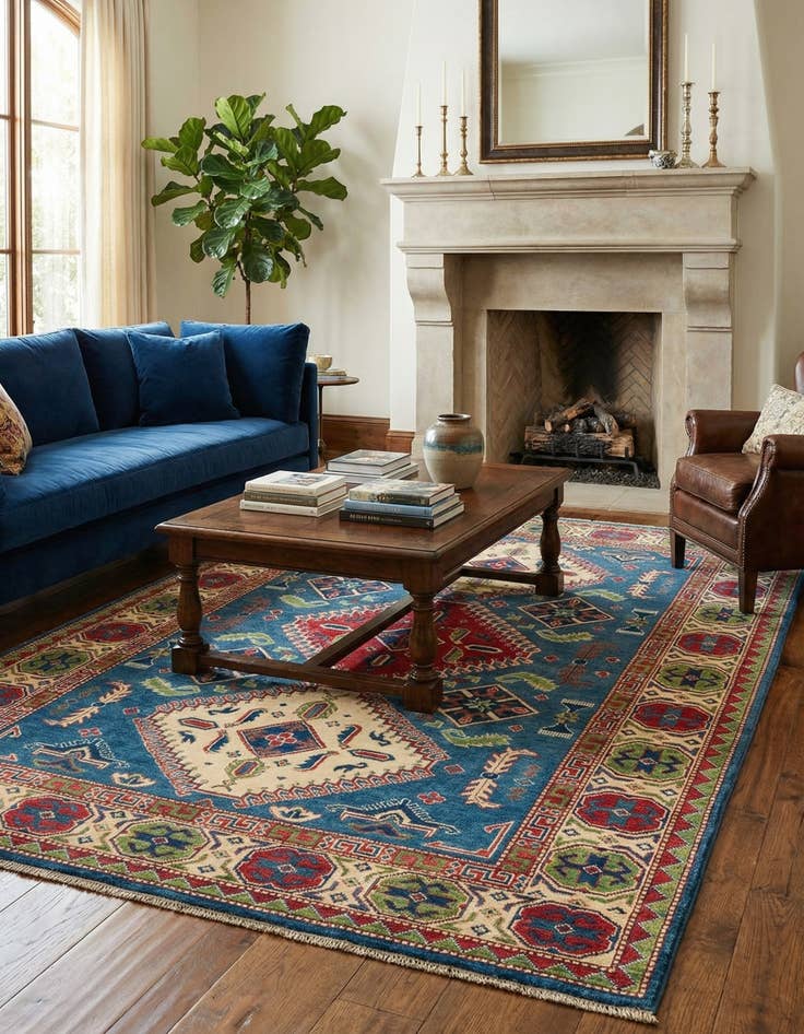 Detail image of 6' 4 x 9' 8  Hand Knotted Kazak Rug