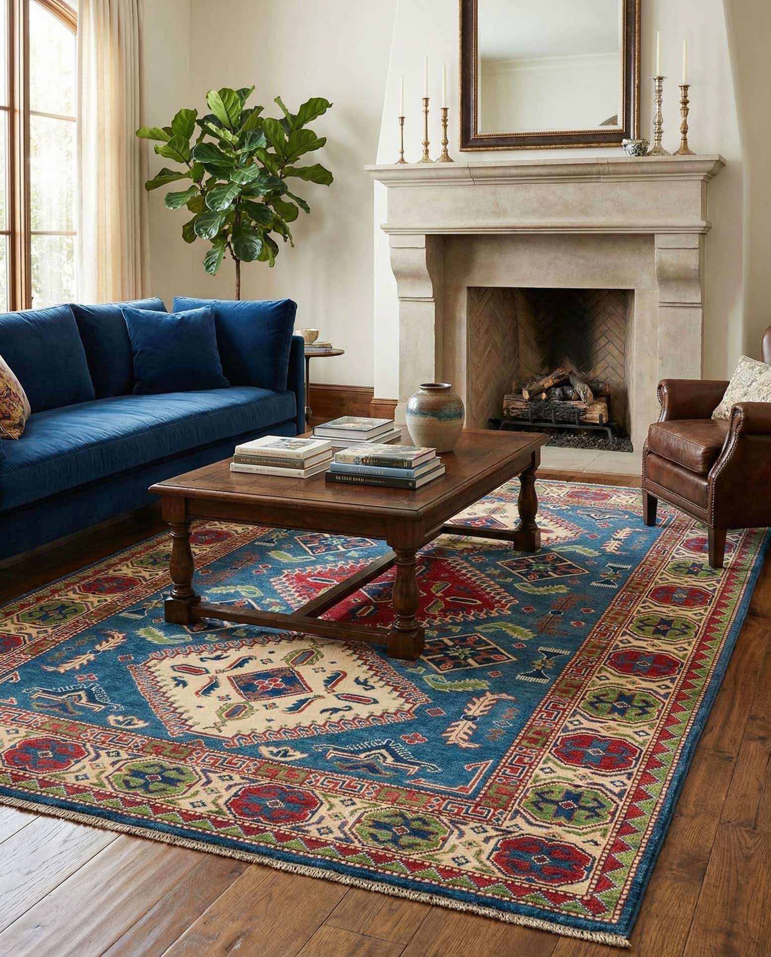 195cm x 295cm Hand Knotted Kazak Rug