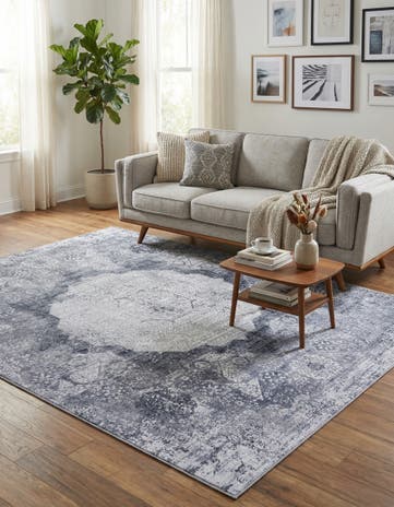 Gray Ivory Washable Yara Rug