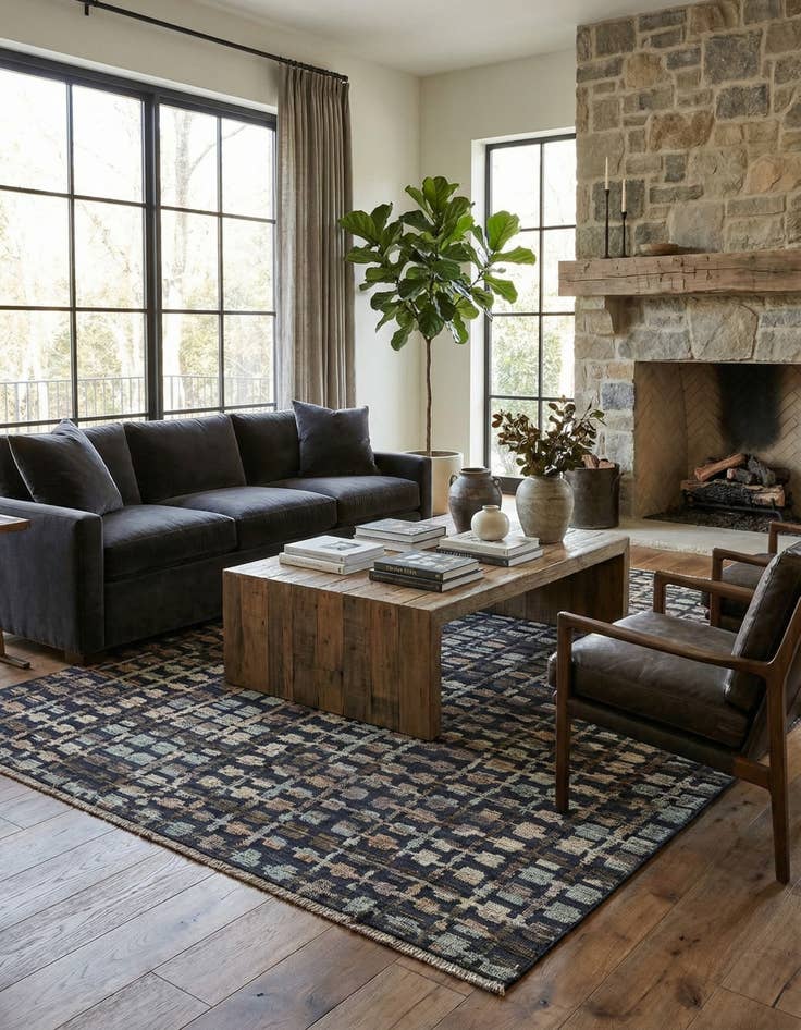 Detail image of 8' x 10' 5  Hand Knotted Darya Wool Rug