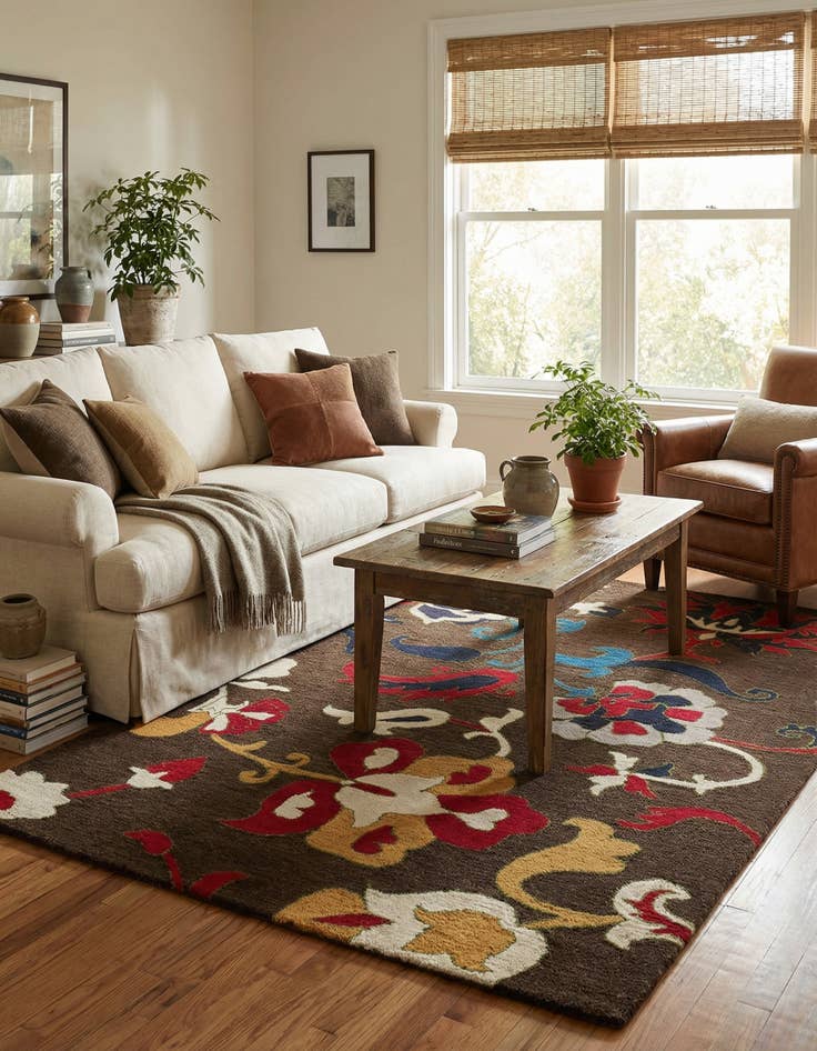 Detail image of 5' x 7' 10 Agra Wool Rug