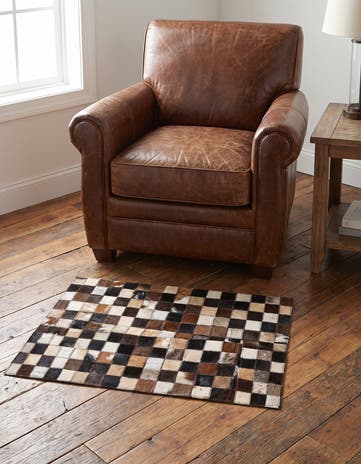 2' x 3' Cowhide Leather Rug