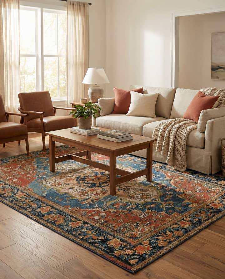 5' x 8' Easy-Clean Traditional Indoor / Outdoor Rug