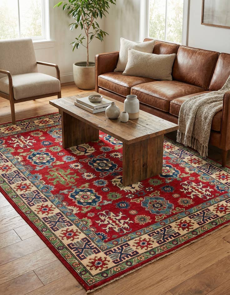 Detail image of 5' x 7'  Hand Knotted Kazak Rug