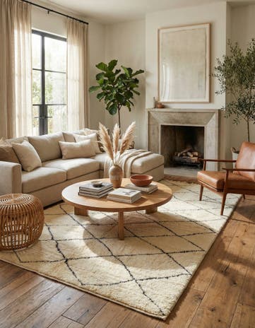 6' 4 x 10' 5 Hand Knotted Moroccan Wool Rug