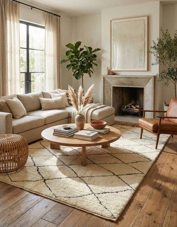 6' 4 x 10' 5 Hand Knotted Moroccan Wool Rug