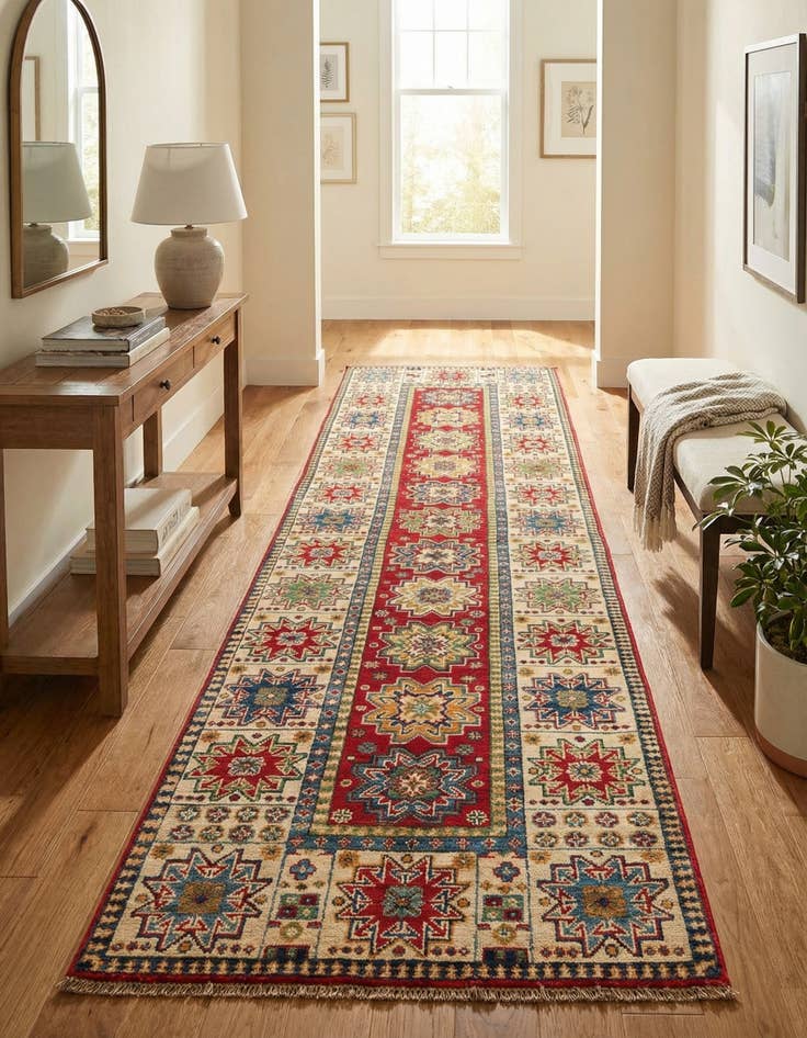 Detail image of 2' 9 x 10'  Hand Knotted Kazak Runner Rug