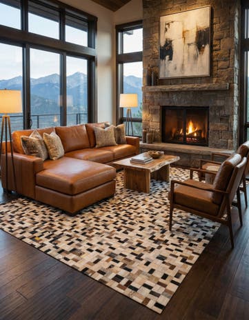 8' x 10' Cowhide - Patchwork Rug
