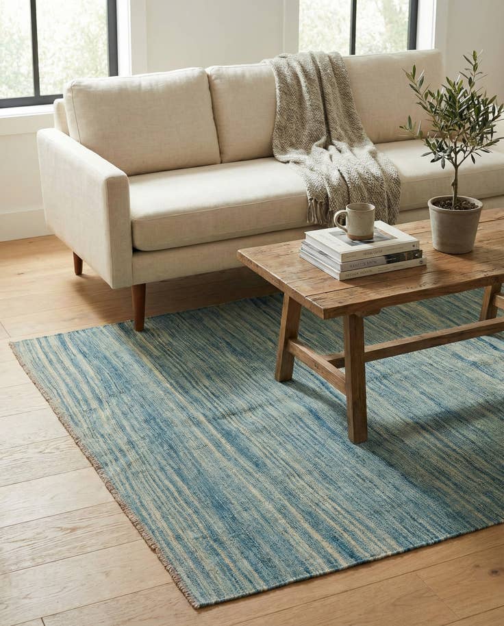 Detail image of 4' x 6' 4 Hand Woven Kilim Modern Wool Rug