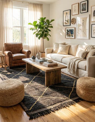 5' x 8' 4 Hand Knotted Moroccan Wool Rug