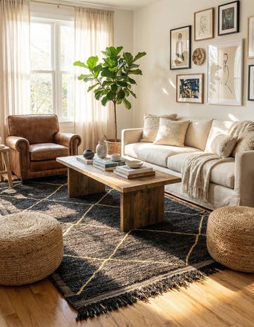 5' x 8' 4 Hand Knotted Moroccan Wool Rug