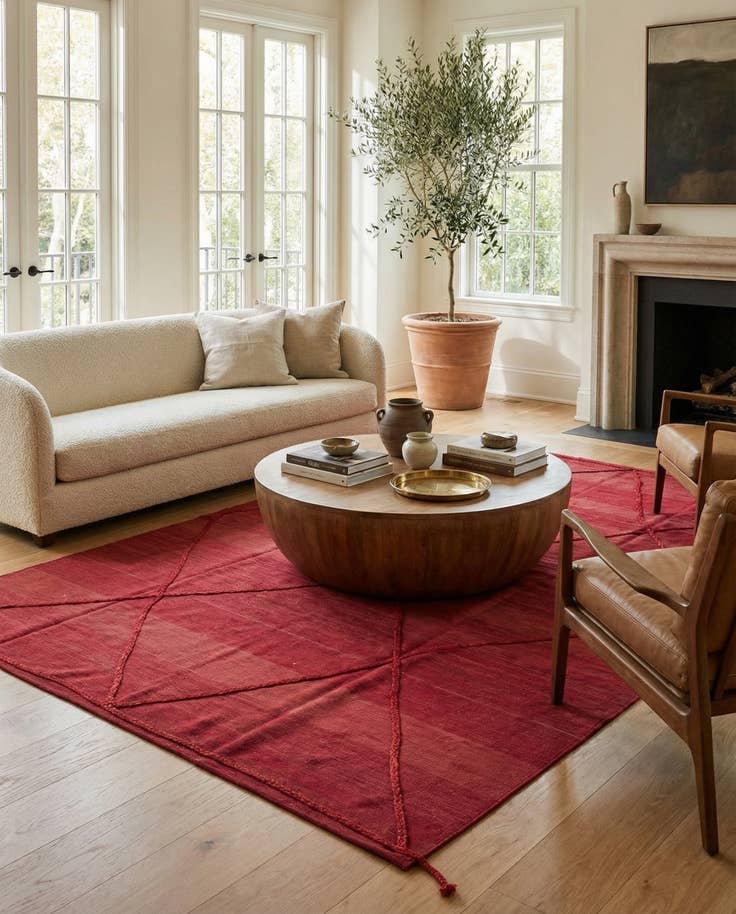 Detail image of 6' 10 x 9' 10 Hand Knotted Moroccan Wool Rug