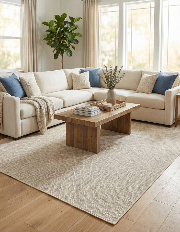 Detail image of 9' x 12'  Washable Trellis Indoor / Outdoor Rug