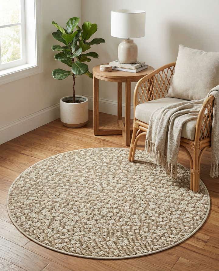 3' 1 x 3' 1 Easy-Clean Safari Indoor / Outdoor Round Rug