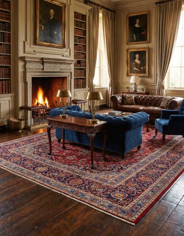 7' 6 x 11' 3 Kashan Wool Rug