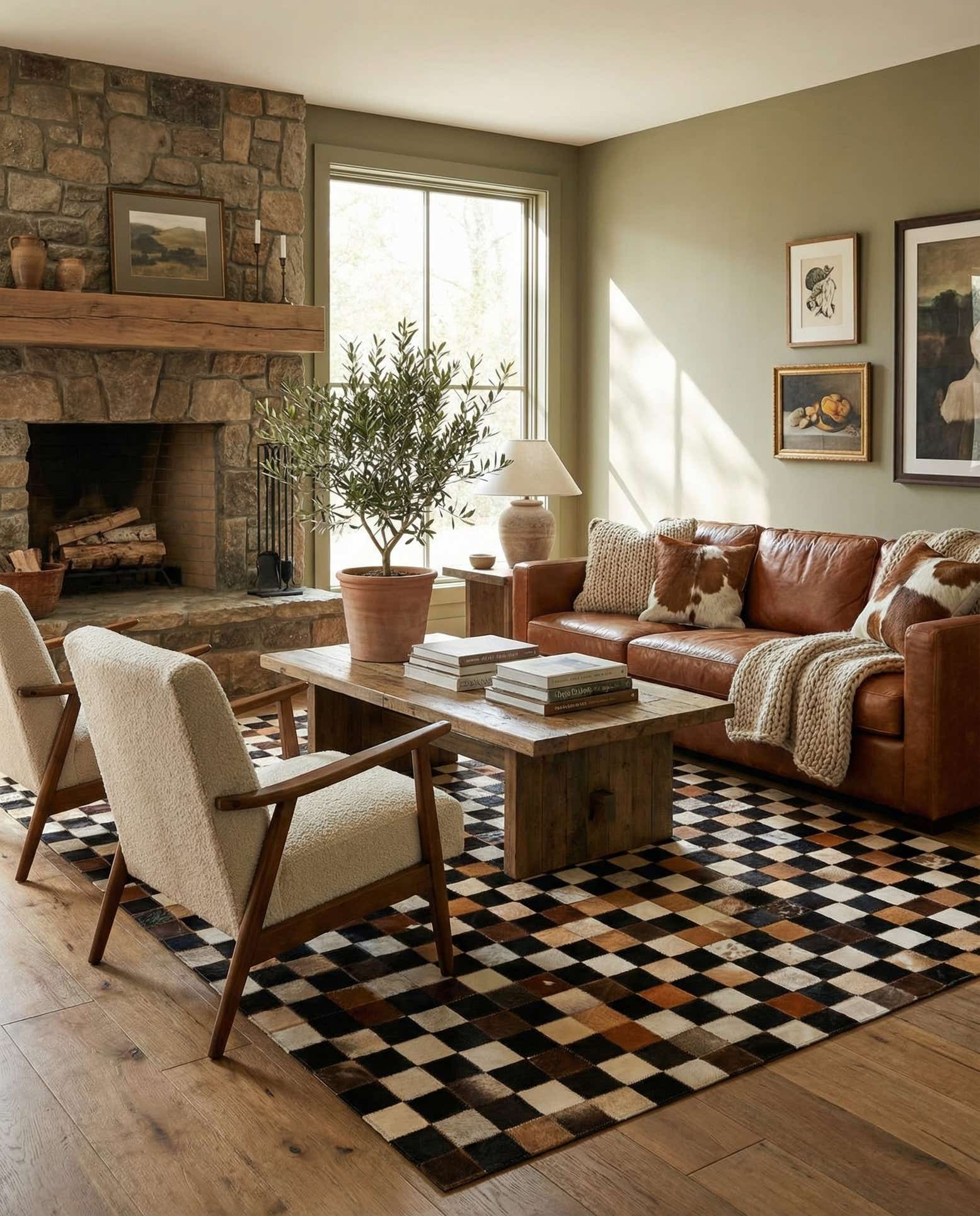 5' x 8' Cowhide Leather Rug