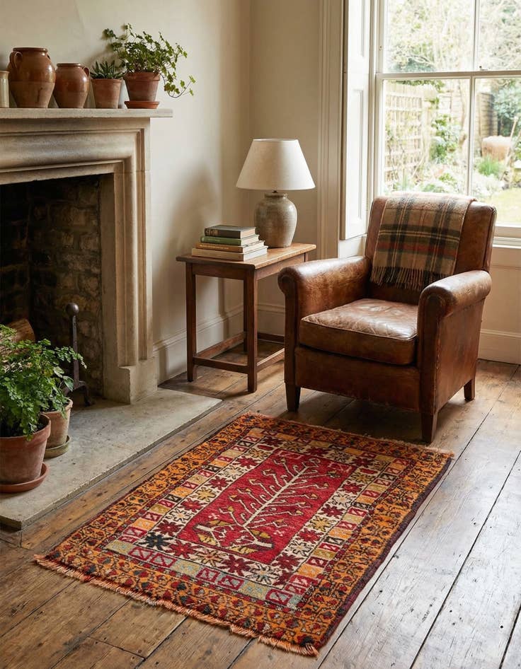 Detail image of 2' 10 x 4' 2  Hand Knotted Anatolian Wool Rug