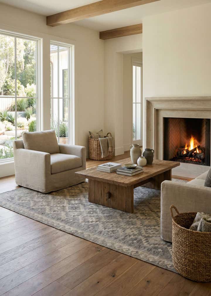 6' 6 x 9' 9 Hand Woven Kilim Maymana Wool Rug