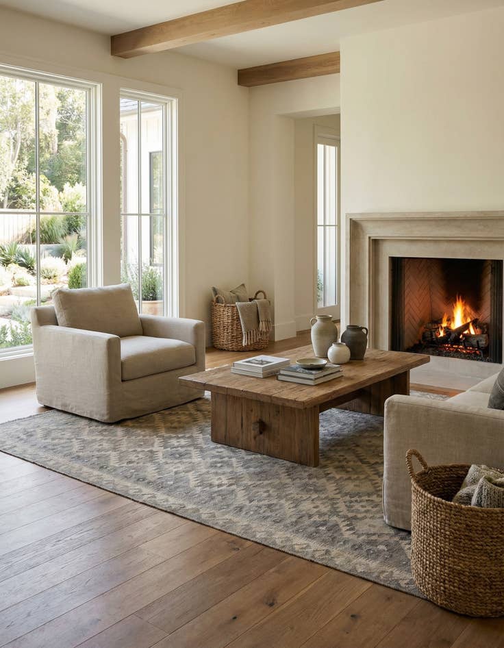 Detail image of 6' 6 x 9' 9 Hand Woven Kilim Maymana Wool Rug