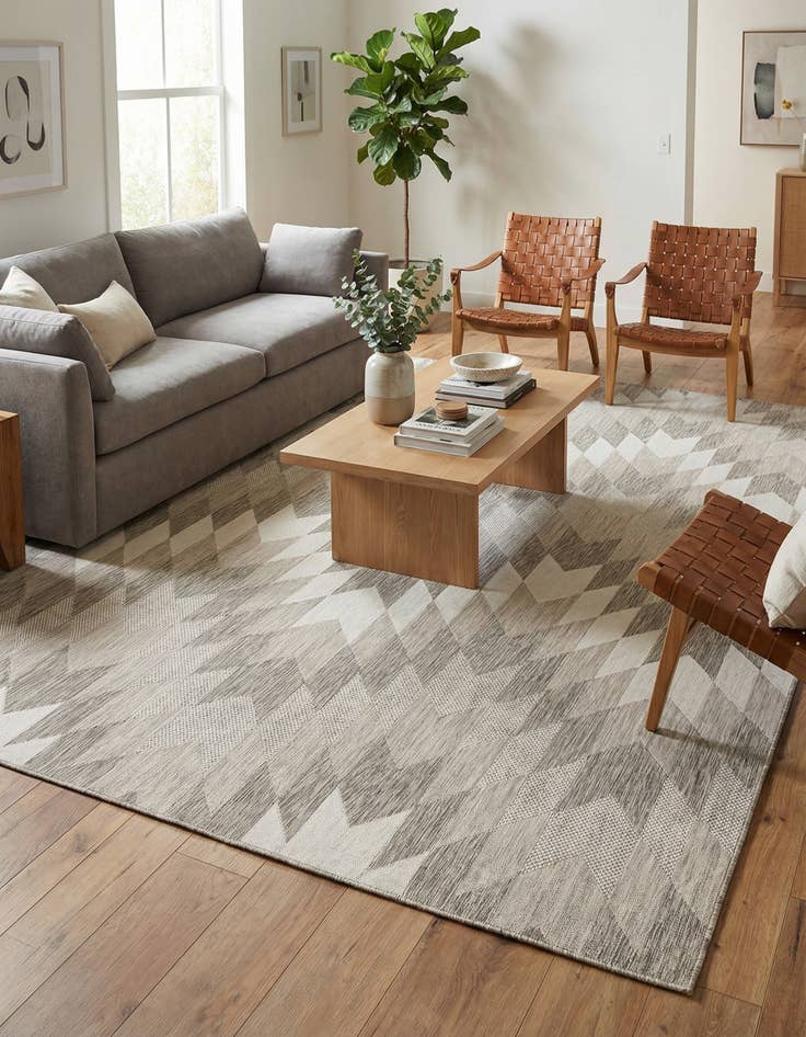 Detail image of 9' x 12'  Washable Modern Indoor / Outdoor Rug