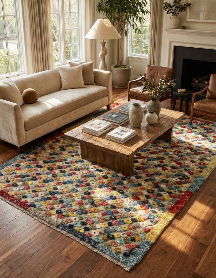 Detail image of  7' 10 x 11'  Hand Knotted Darya Wool Rug