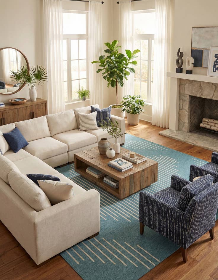 Detail image of  13' x 13'  Washable Modern Indoor / Outdoor Square Rug