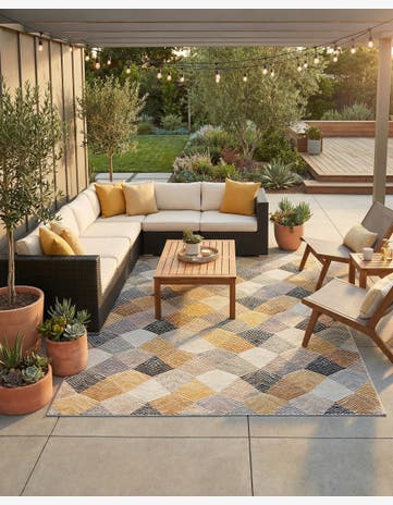 9' x 12' Easy-Clean Modern Indoor / Outdoor Rug