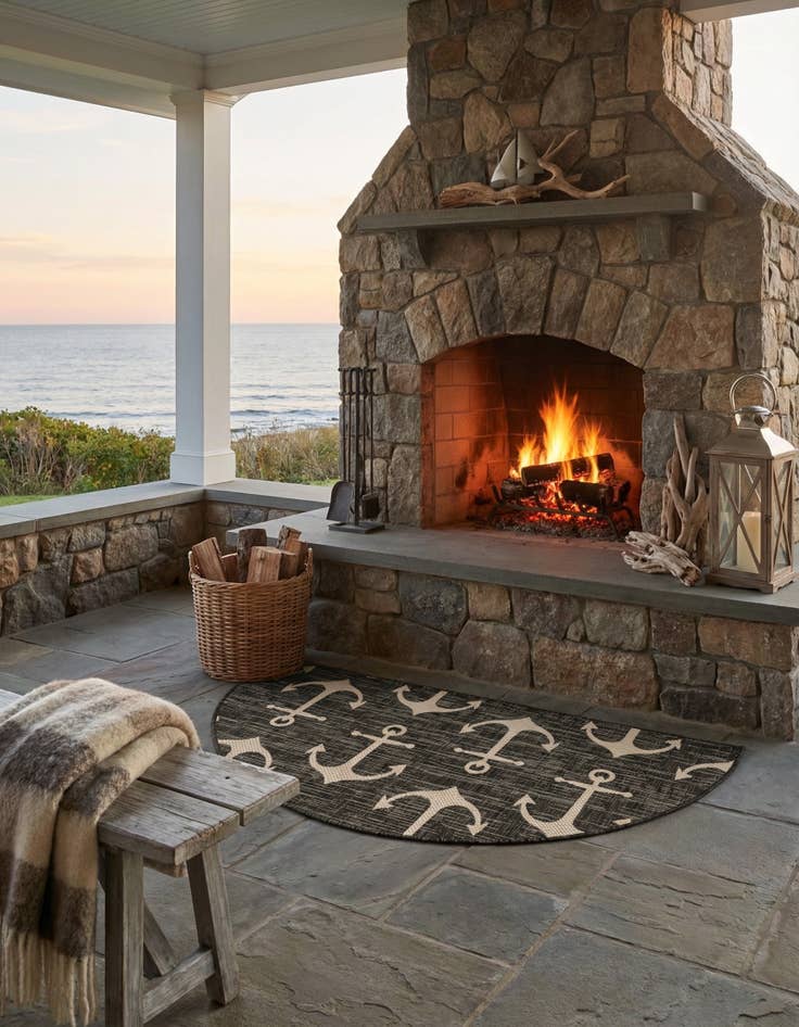 Detail image of 3' x 6' Easy-Clean Coastal Indoor / Outdoor Hearth Rug