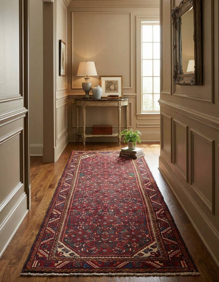 Detail image of 3' 7 x 9' 6  Hand Knotted Farahan Persian Wool Runner Rug