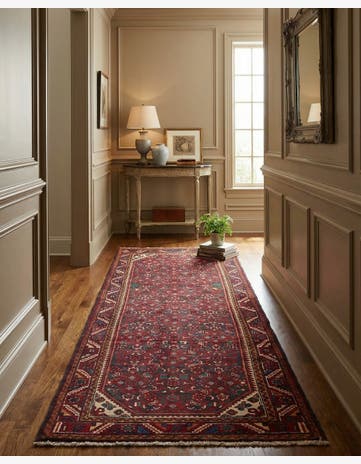 3' 7 x 9' 6 Hand Knotted Farahan Persian Wool Runner Rug