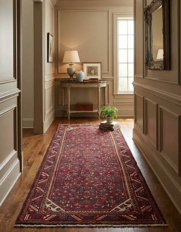 3' 7 x 9' 6 Hand Knotted Farahan Persian Wool Runner Rug