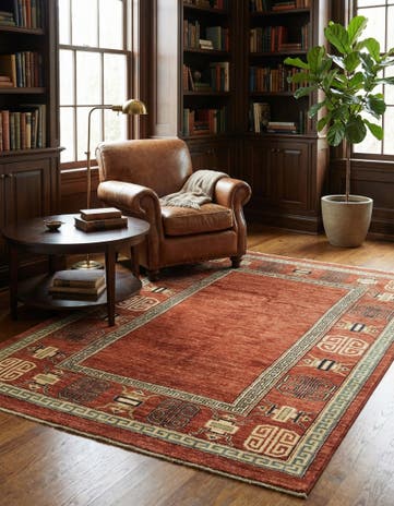 4' 7 x 6' 6 Hand Knotted Modern Ziegler Rug