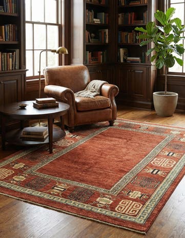 4' 7 x 6' 6 Hand Knotted Modern Ziegler Rug