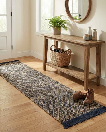  2' x 8'  Hand Braided Jute Runner Rug
