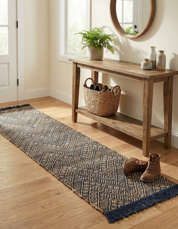 2' x 8' Handmade Braided Jute Runner Rug