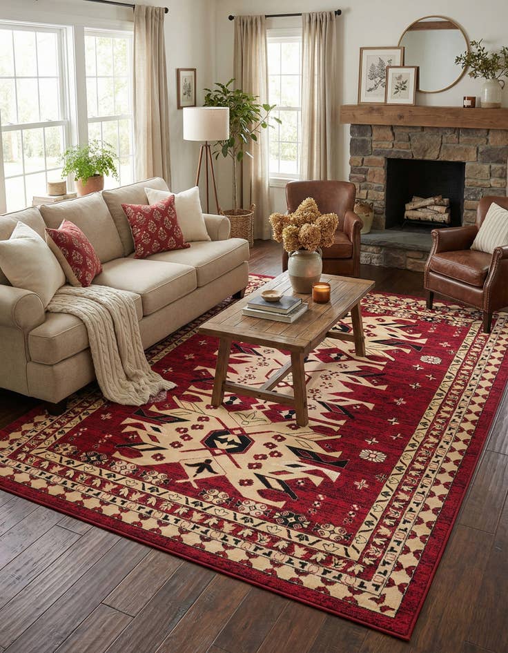 Detail image of  9' x 12' Heris Rug