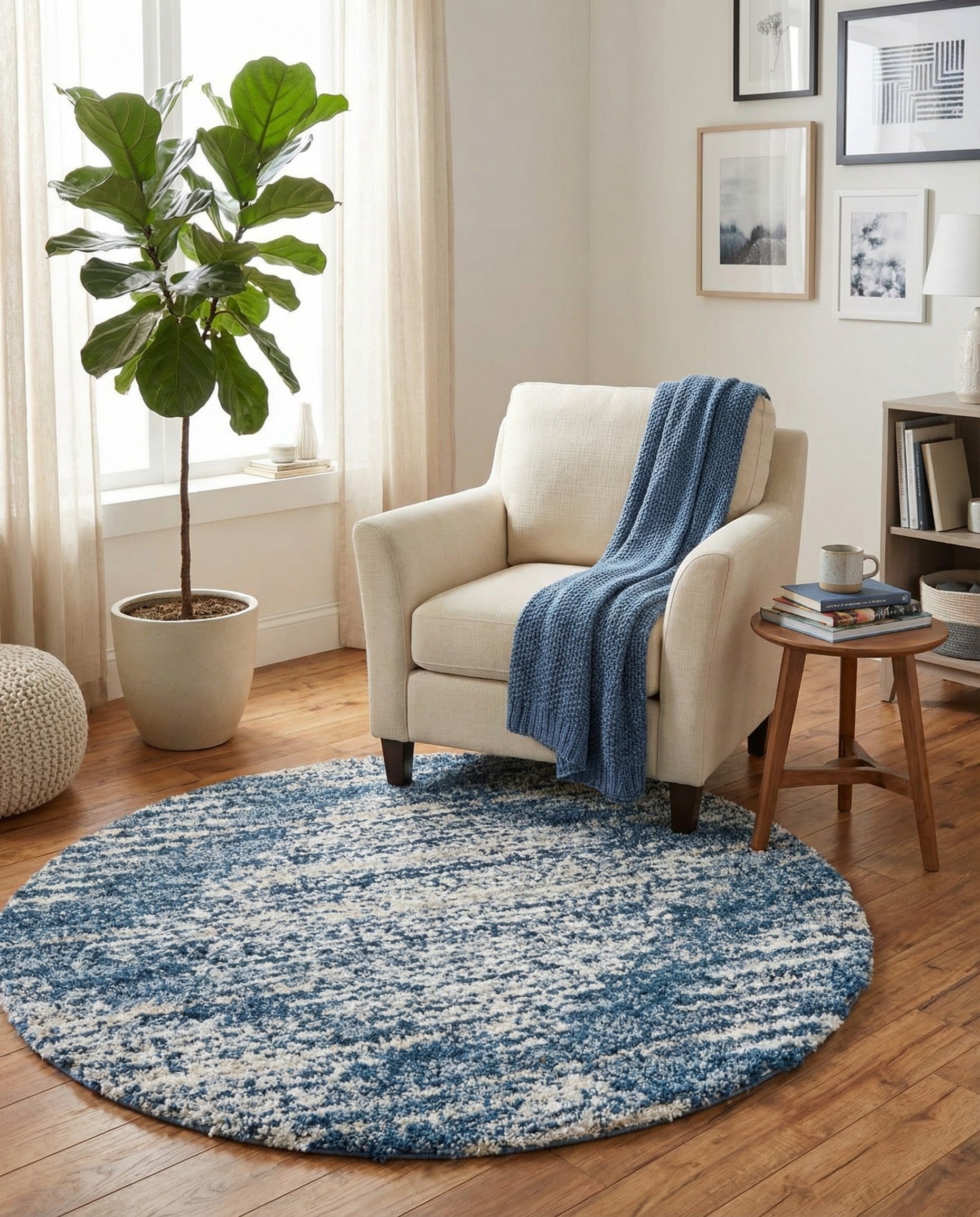  5' 3 x 5' 3 Serenity Shag Round Rug