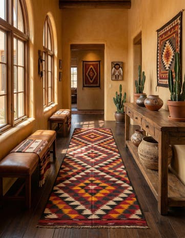 4' 9 x 15' Hand Woven Kilim Fars Wool Runner Rug