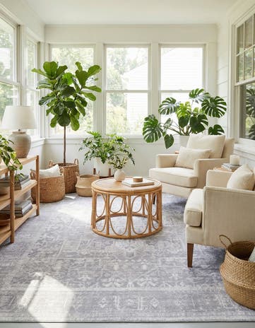 Gray Washable Timeless Square Rug