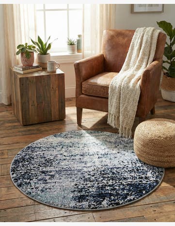Blue and Gray Tucson Round Rug