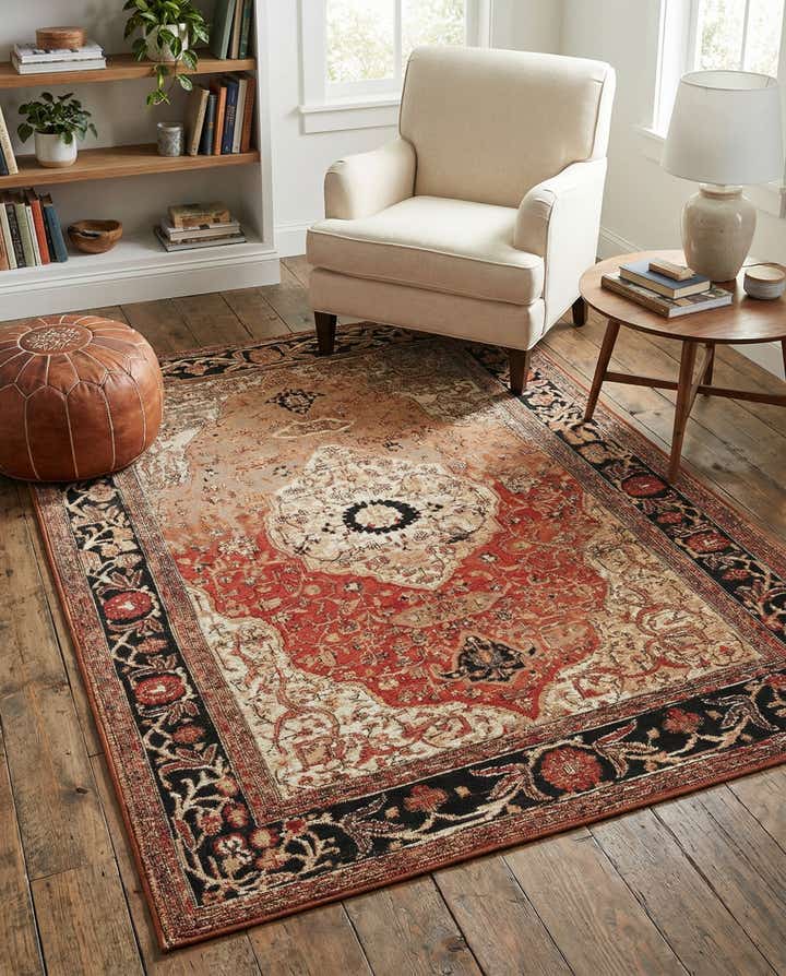 4' x 6' Easy-Clean Traditional Indoor / Outdoor Rug