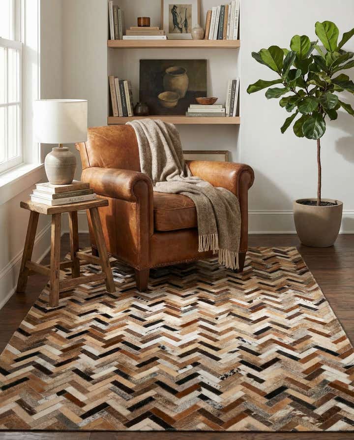 4' 1 x 6' 1 Cowhide - Patchwork Rug